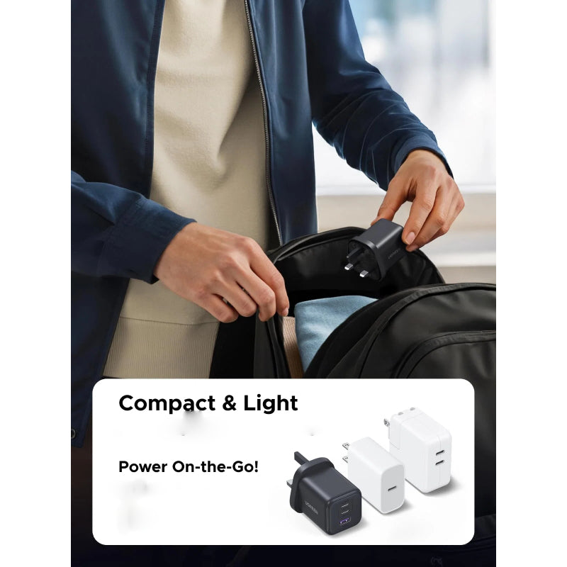 UGREEN 3-Port Fast Charger - 45W / USB-A / USB-C / Black