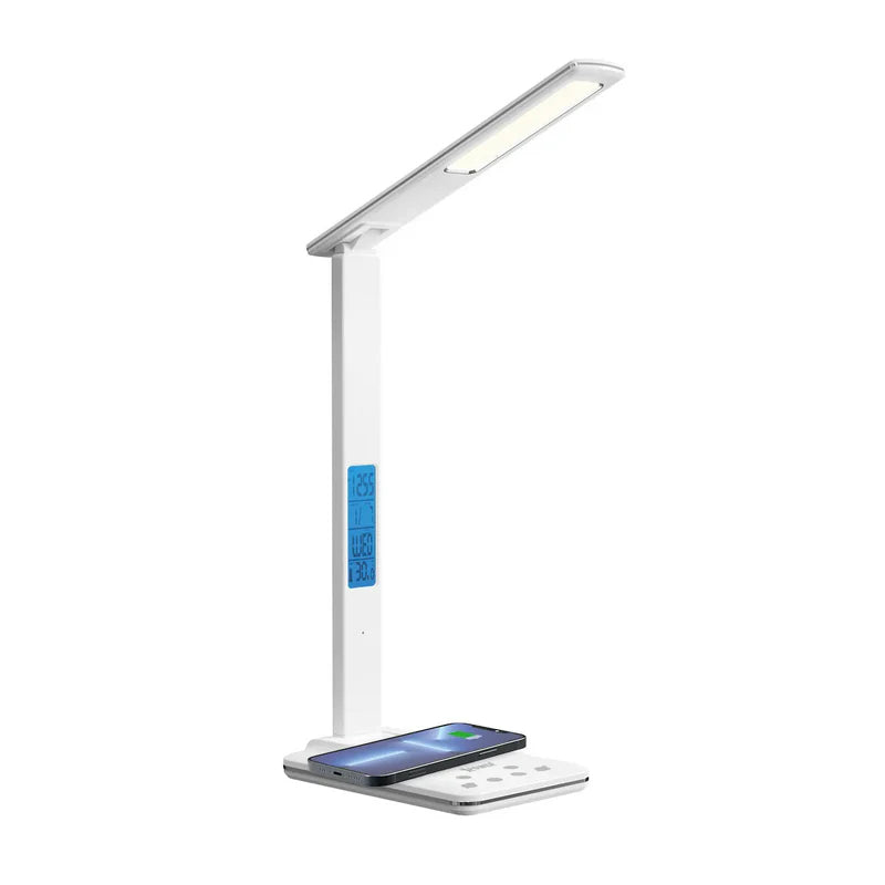 XPower WDL6 6 In1 Wireless Charging LED Desk Lamp With Multifunctional Alarm Clock - 15W / White