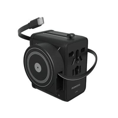 Porodo Voyage Universal Travel Adapter - USB-C / USB-A / Black