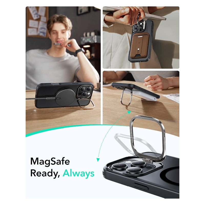 هايبرد  ESR كلاسيك هايبرد حافظة مع  حامل  مخبأ (هالو لوك) ابل ايفون 16 برو ماكس / أسود اكسسوارات > هواتف  و