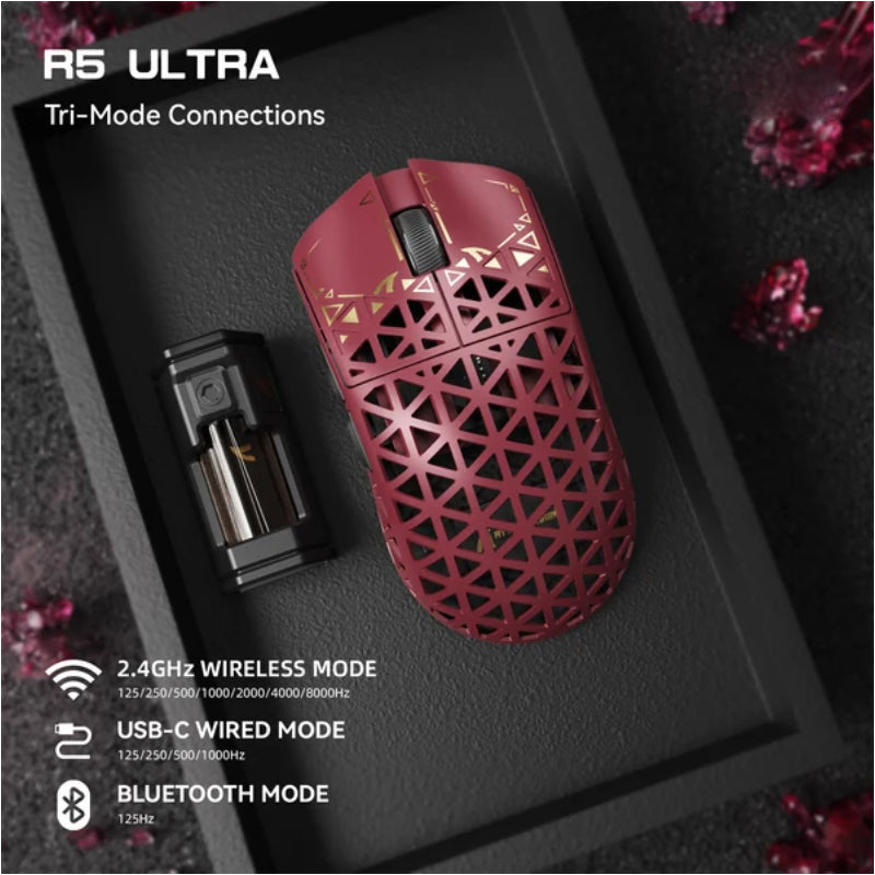 ATTACK SHARK R5 Ultra Carbon Fiber 8K PAW3950MAX Wireless Gaming Mouse - Red
