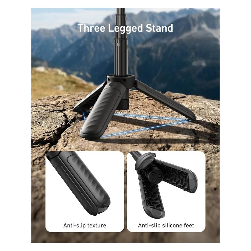 TELESIN Magnetic Mini Selfie Stick Tripod - Black