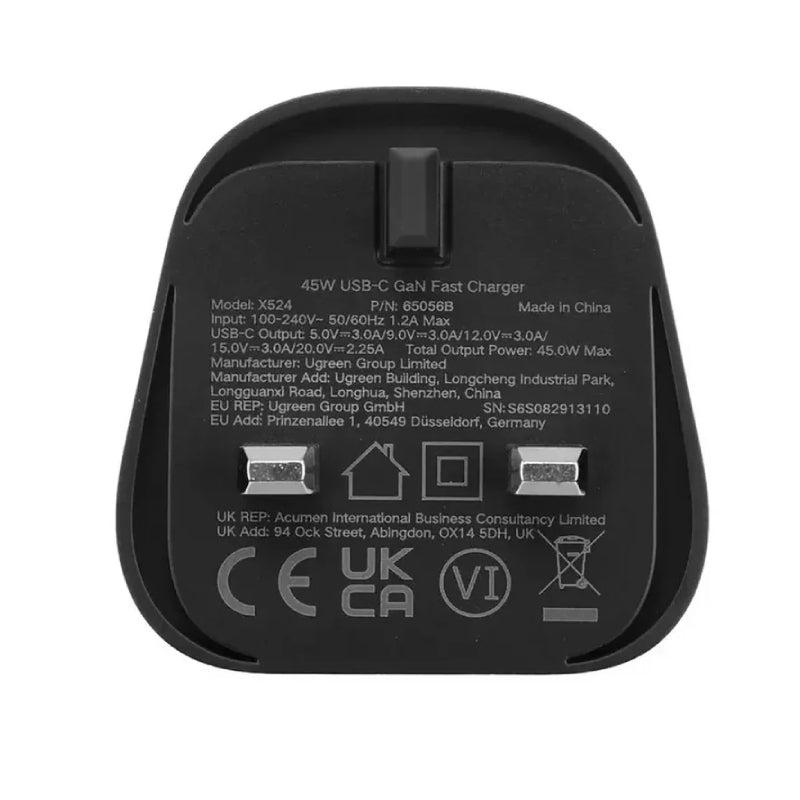 UGREEN Fast Charger - 45W / USB-C / Black