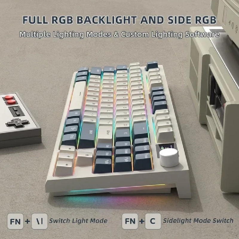 ATTACK SHARK K86 Tri-Mode RGB Gasket Structure Gaming Keyboard With Blue Whale Switch - Timing Machine