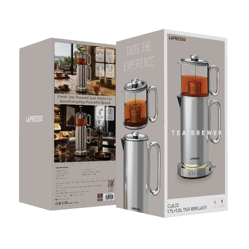LePresso Cylis Tea Brewer - 1.7L+1.0L / 1500W / Silver