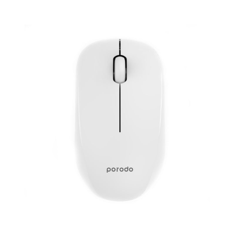 Porodo 2.4G Wireless and Bluetooth Rechargeable Mouse DPI 1200 - White