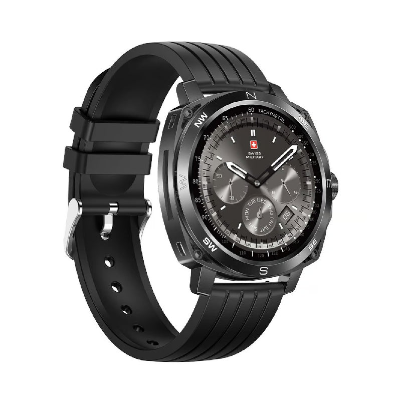 Swiss Military Dom 4 Gun Metal Black Silicon Strap - Smart Watch