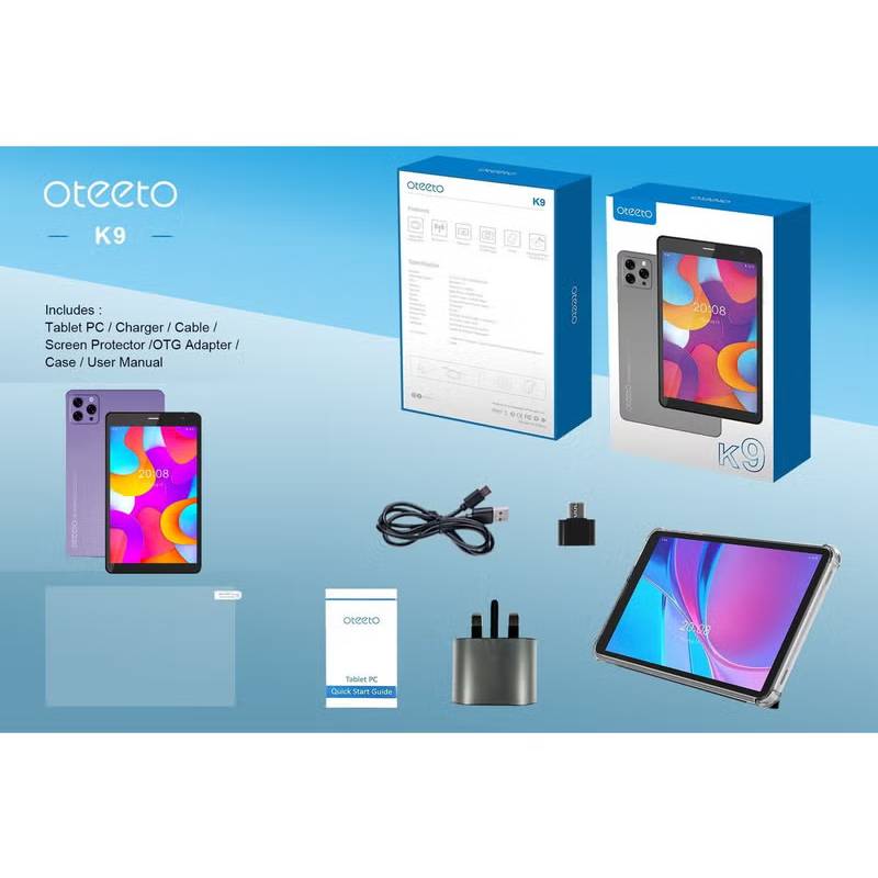 Oteeto Tab K9 / 8.0" / 512GB / WiFi+5G / Purple