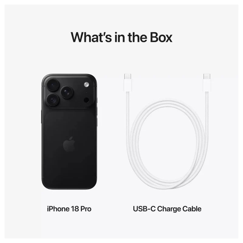 Apple iPhone 18 Pro - 512GB / Black / 5G / 6.3" / Middle East Version + Apple iPhone 18 Pro Silicone MagSafe Case - Black + Apple iPhone FineWoven MagSafe Wallet - Black - Bundle Offer