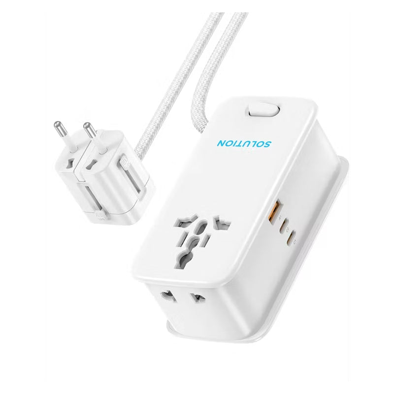 Powerology SOLUTION GaN Charger - 30W / 3 Way / USB-C / USB-A / White