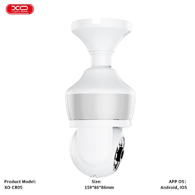 XO CR05 Magic Bulb 300W Pixel Camera - 3MP / 2.4G / WiFi / Bluetooth / E27 Network - White