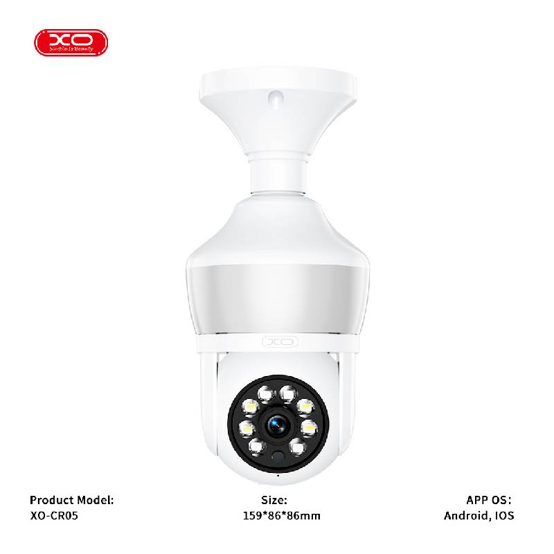 XO CR05 Magic Bulb 300W Pixel Camera - 3MP / 2.4G / WiFi / Bluetooth / E27 Network - White