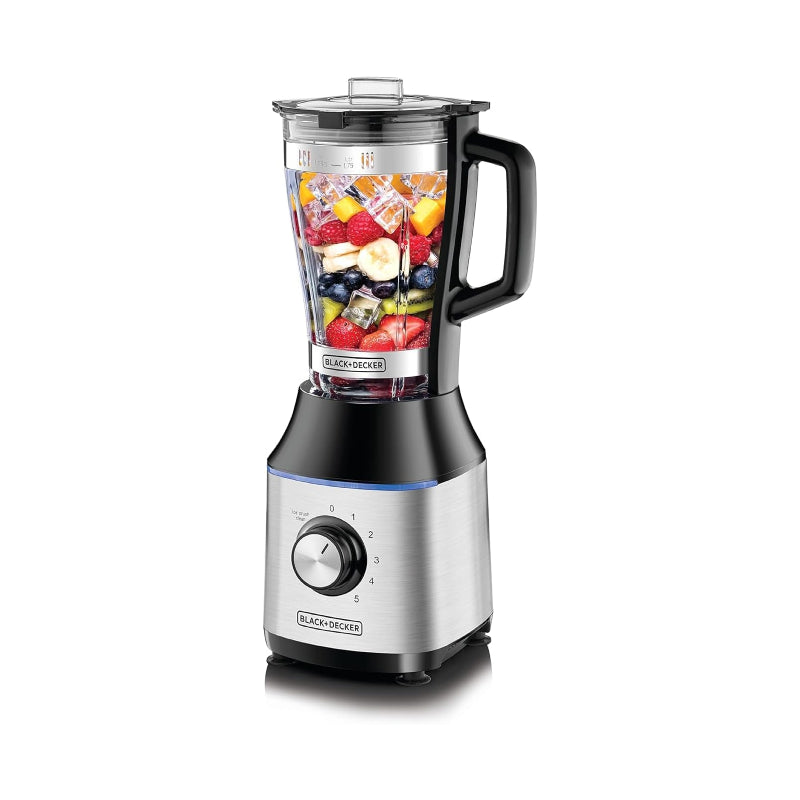 Black+Decker High Speed Premium Blender with Glass Jar - 700W / Black/Silver
