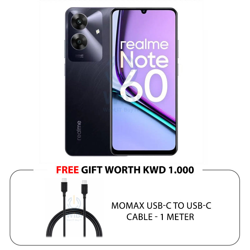 Realme Note 60 - 4GB / 128GB / 6.74’’ / 4G / Marble Black - Mobile Mobiles & Tablets > Mobiles