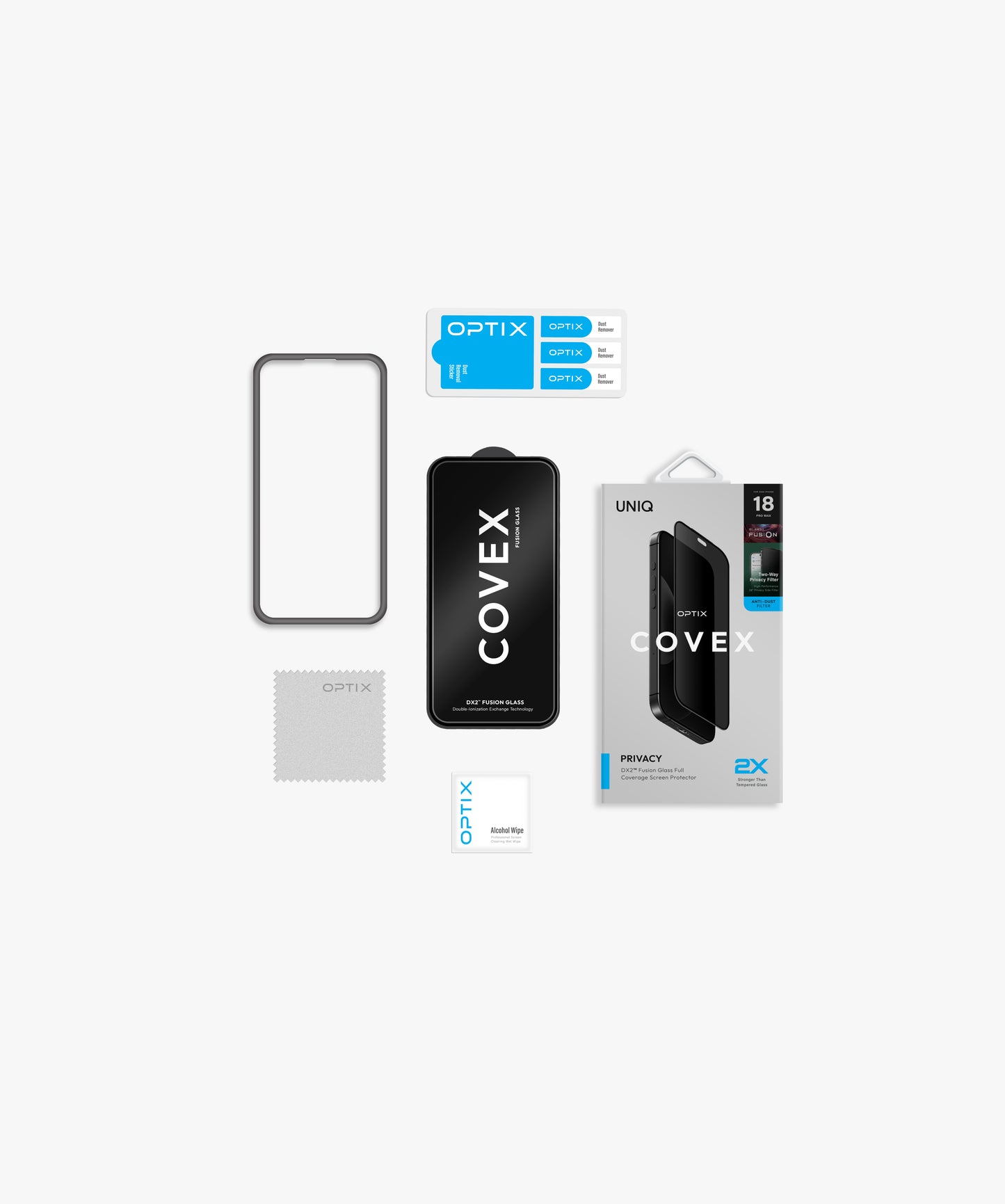 Uniq Optix Covex Privacy (Dx2) Glass Screen Protector - For Apple iPhone 18 Pro