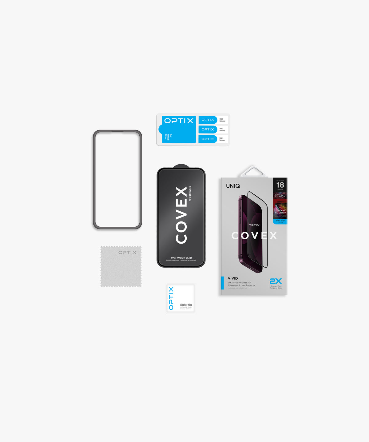 Uniq Optix Covex Vivid (Dx2) Glass Screen Protector - For Apple iPhone 18 Pro Max