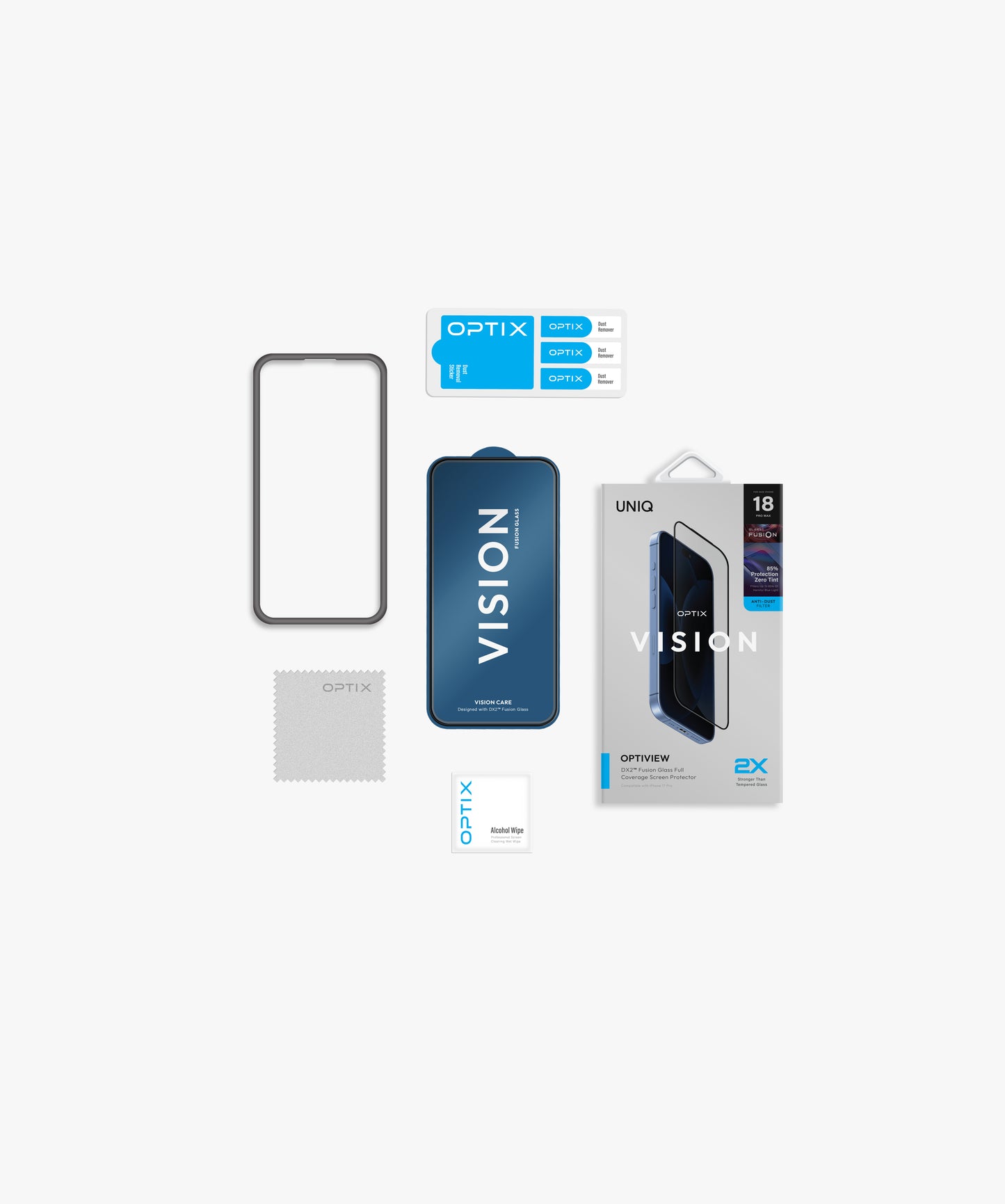 Uniq Optix Vision Optiview (Dx2) Glass Screen Protector - For Apple iPhone 18 Pro Max