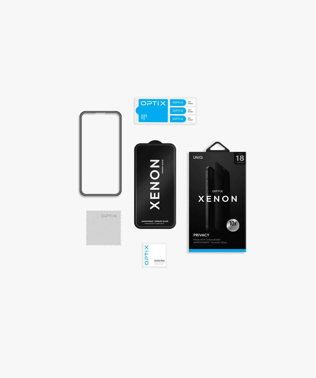 Uniq Optix Xenon Privacy Nanoceram Glass Screen Protector - For Apple iPhone 18 Pro