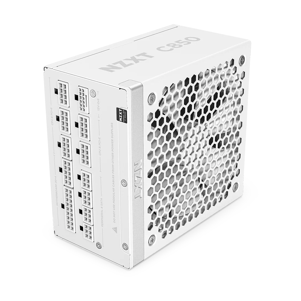 NZXT ATX 3.1 80 Plus Gold Fully Modular Low Noise Power Supply - 850W / White