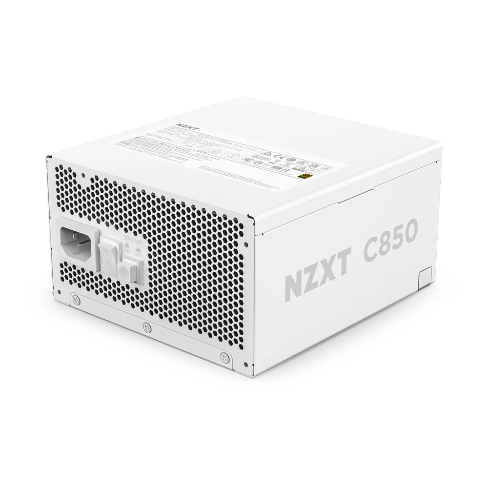 NZXT ATX 3.1 80 Plus Gold Fully Modular Low Noise Power Supply - 850W / White