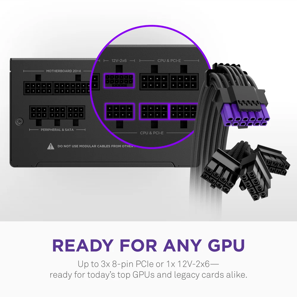 NZXT C850 Fully Modular Gold Core 80 PLUS ATX 3.1 Power Supply - 850W / Black