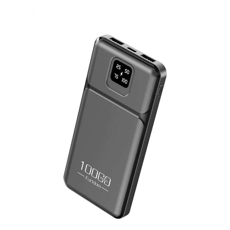 Earldom PB64 Backup Phone Charger Powerbank - 10000mAh / LCD / Type-C / USB - Black