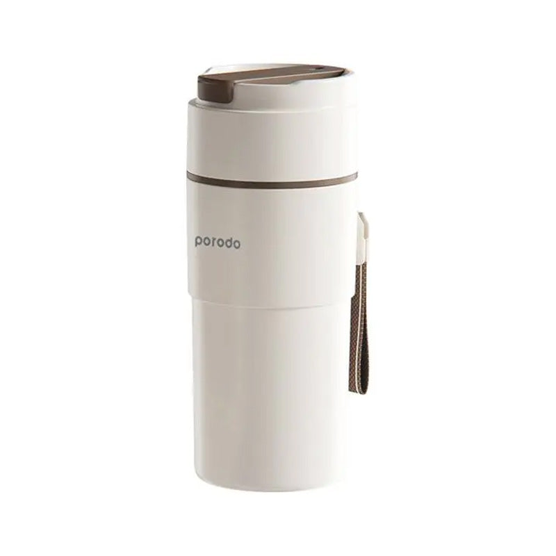 Porodo Lifestyle 2 In 1 Portable Blender Insulated Hot/Cold Mug - White