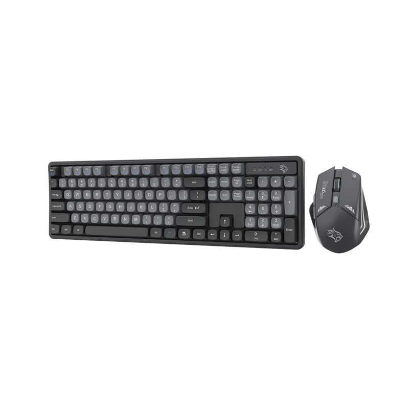 Porodo Gaming Wireless Keyboard Mouse Set - 2.4 GHz / 104 Keys / 1600 DPI / Arabic/English - Gray / A