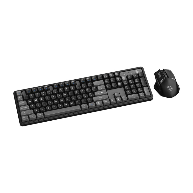 Porodo Gaming Wireless Keyboard Mouse Set - 2.4 GHz / 104 Keys / 1600 DPI / Arabic/English - Grey / B