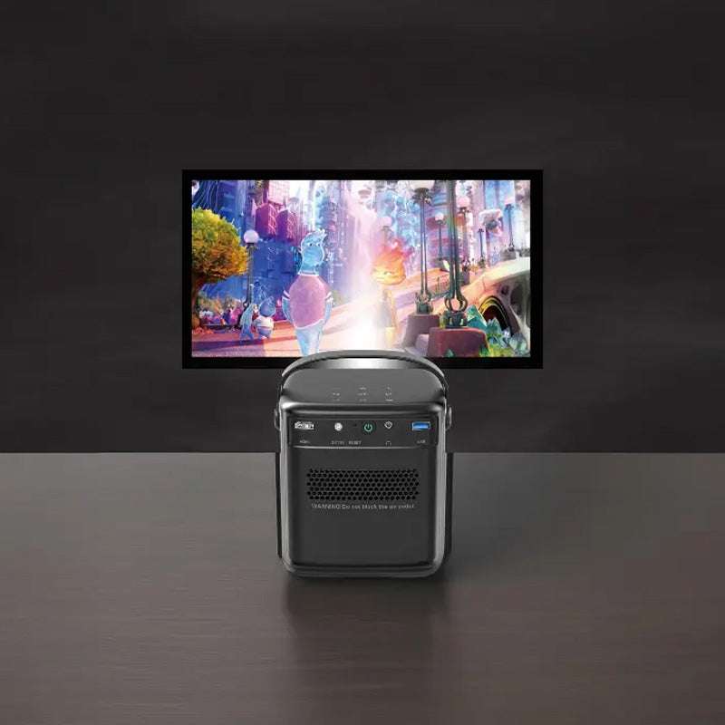 Powerology Starbeam Google DLP Projector - 100" / HDMI / USB / Audio - Black