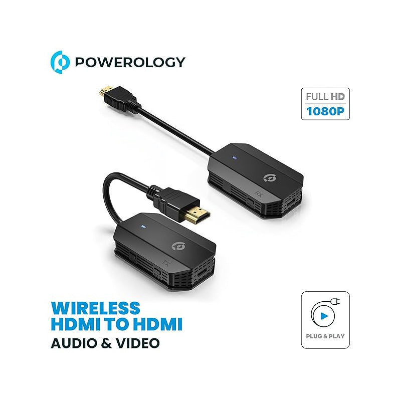 Powerology Wireless HDMI Type-C Adapter Audio & Video-Black