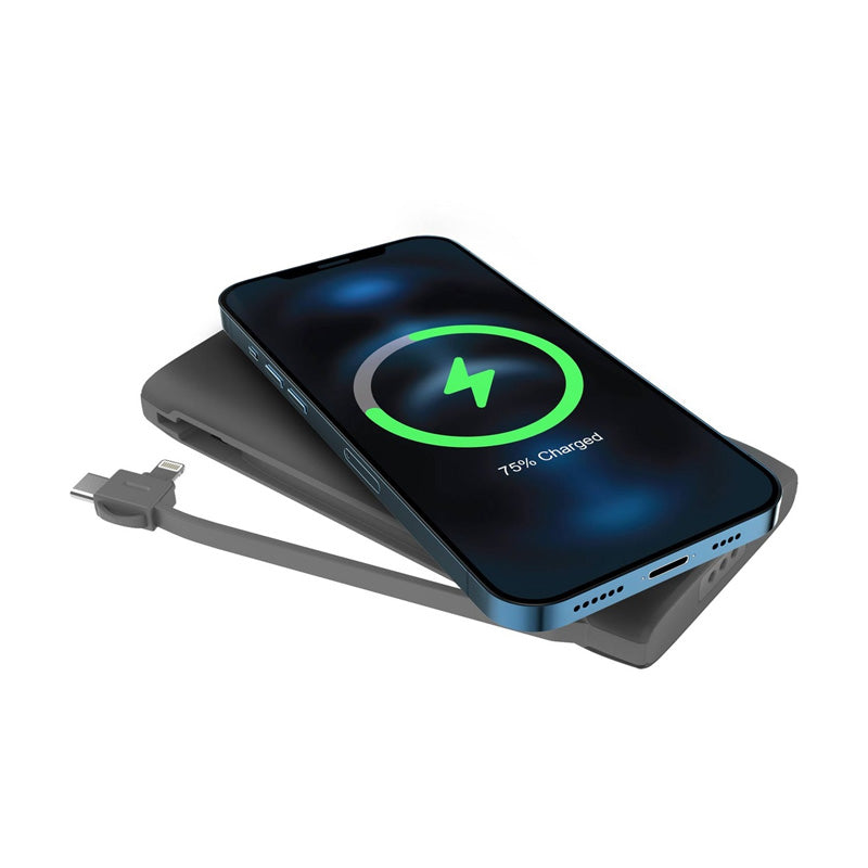 Powerology 4 in 1 Wireless Power Bank Station - Lightning / Type-C / USB - Black