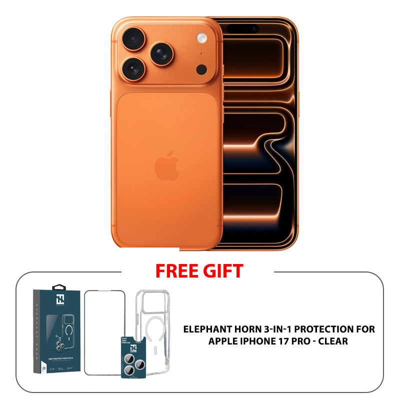 ابل ايفون 17 برو - 256 جيجابايت / كوزميك برتقالي / 5جي / 6.3" / نسخة الشرق الأوسط