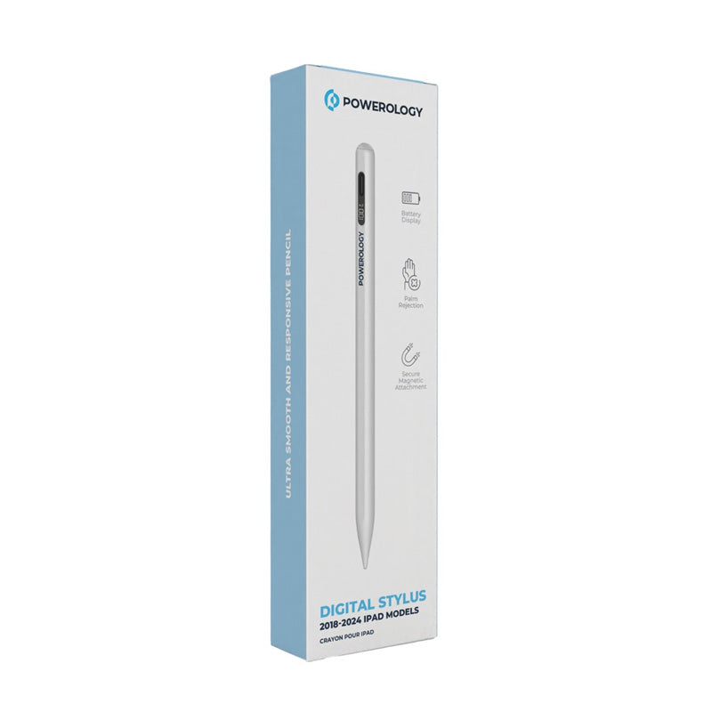 Powerology Digital Stylus Pen iPad Models - 130mAh / Type-C - White