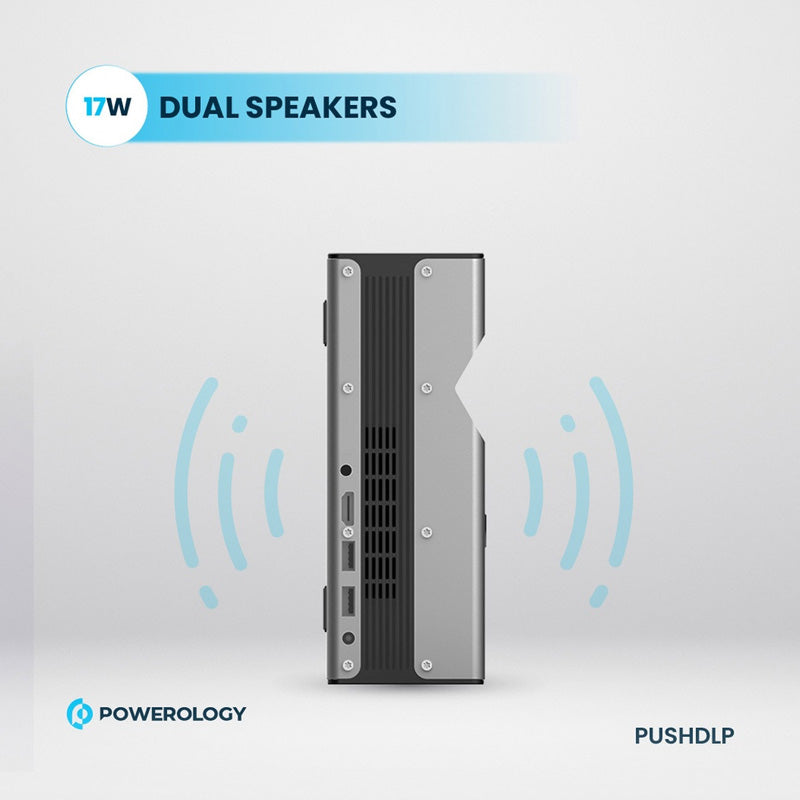 Powerology 4K Ultra Short Throw - WiFi / BT 5.0 / USB / HDMI / Earphone - Gray