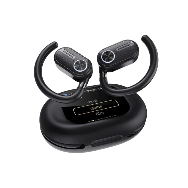 Powerology TWS Stereo Earbuds with Digital Display - 40mAh / Bluetooth V5.3 - Black