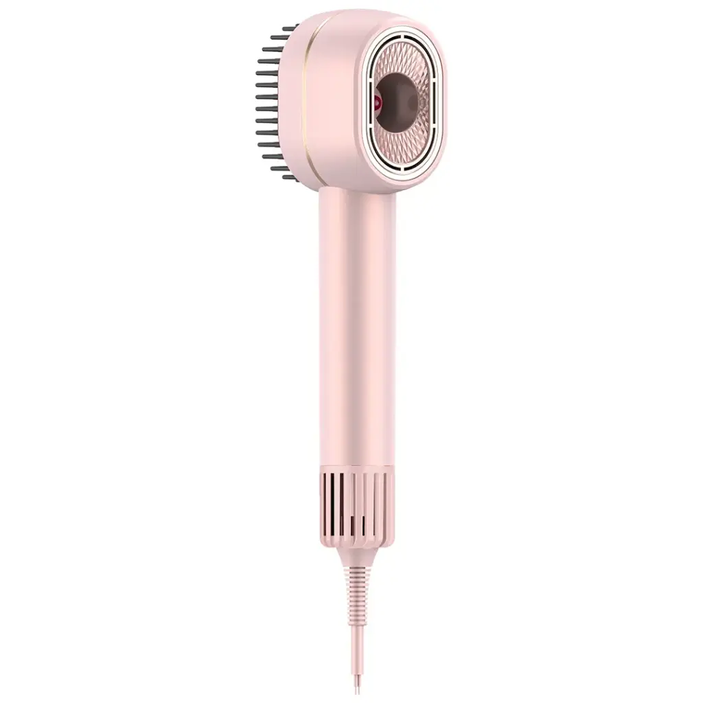 Porodo 2-In-1 Hair Dryer & Straightener Brush with Smart Temperature Control - Pink