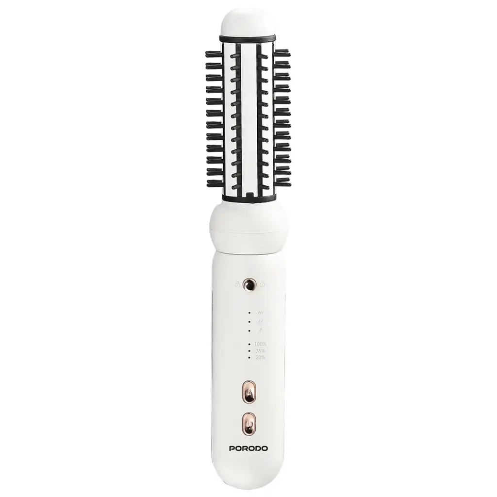 Porodo 3-In-1 Cordless Hair Styling Tool Hair Straightener & Curling Iron - White