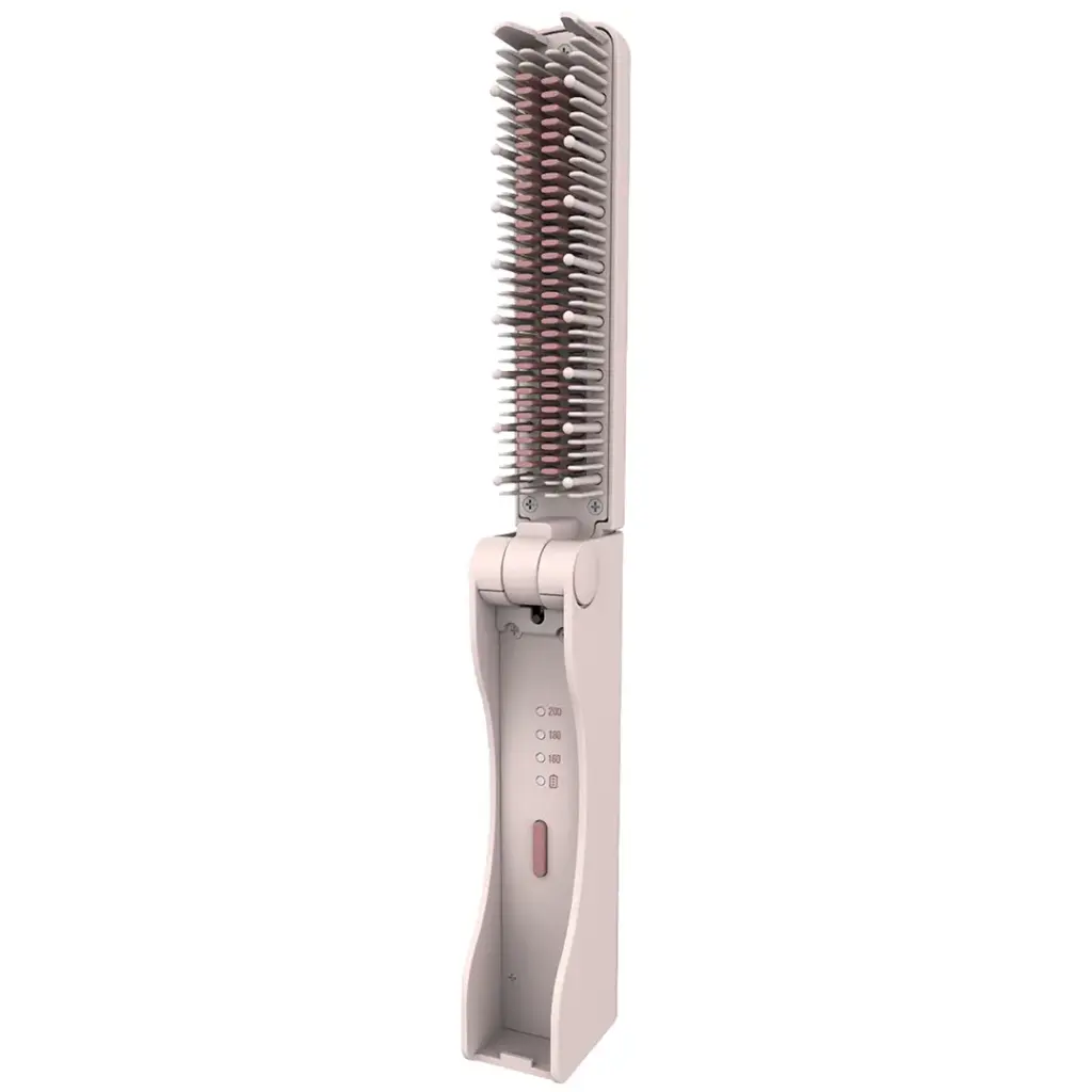 Porodo Foldable Mini Straightener Brush - Pink