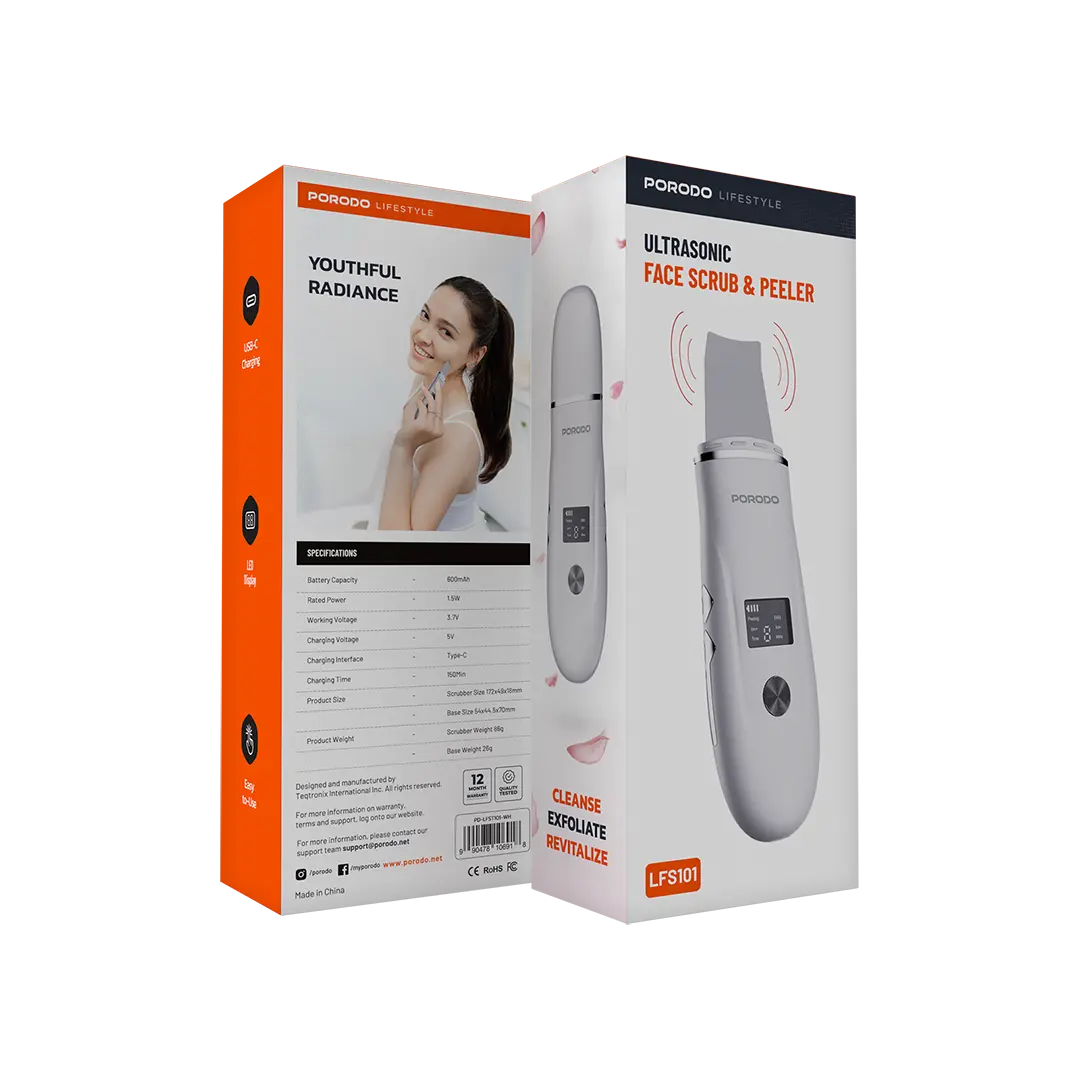 Porordo Lifestyle Ultrasonic Face Scrub & Peeler LFS101 - White