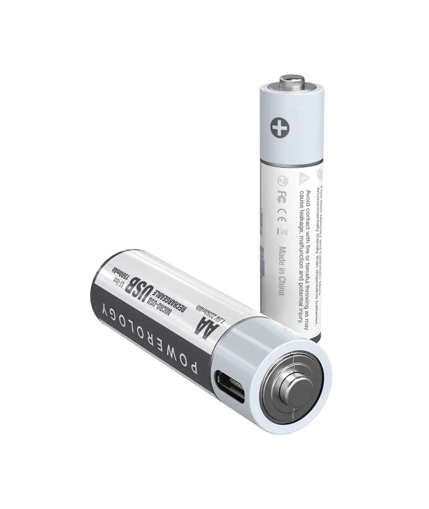 Powerology USB Rechargeable AAA Battery (2-Pack)