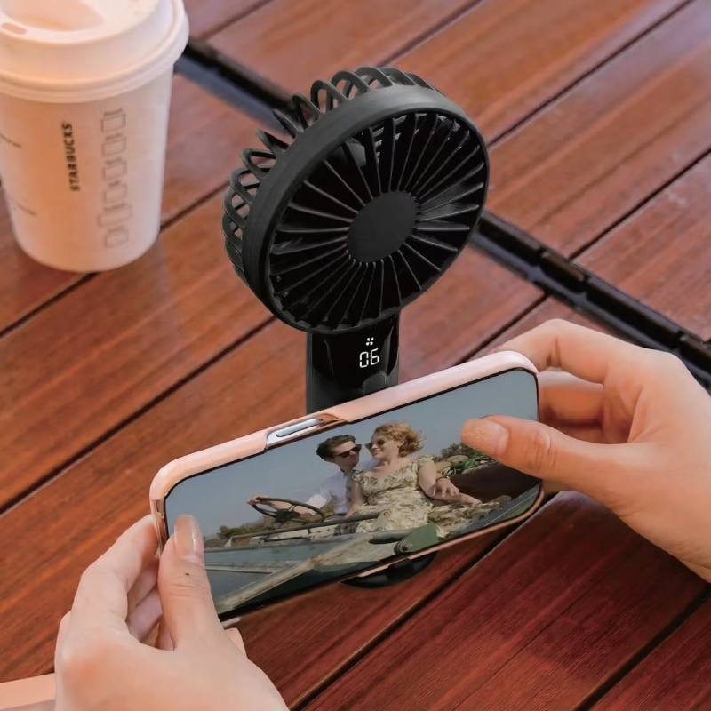 Porodo Lifestyle Cello Air Portable Handheld Fan with LED Display - 1200mAh / USB-C / Black