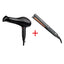 Revlon PRO Salon Turbo Ionic Hair Dryer, RVDR5221ARB + Revlon RVST2155 Hair Straightener Perfect Heat Copper 25 MM Straightener, Ceramic Flat Iron - RVST2155