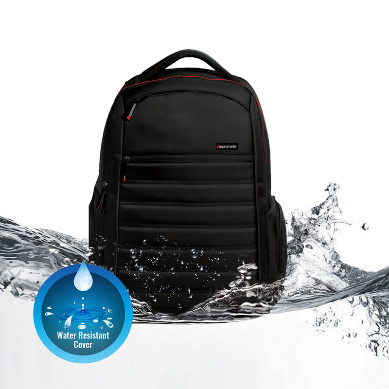 Promate Rebel-BP Laptop Backpack  for 15-inch Laptop - Black