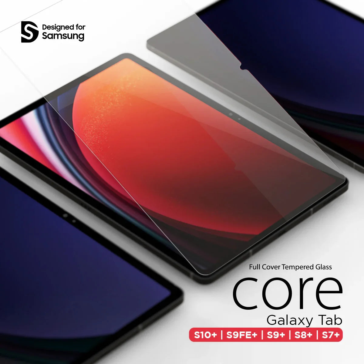 Araree Front Core Glass Screen Protector For Samsung Galaxy Tab S10 Plus / S9 Fe Plus / S9 Plus / S8 Plus / S7 Plus - Clear