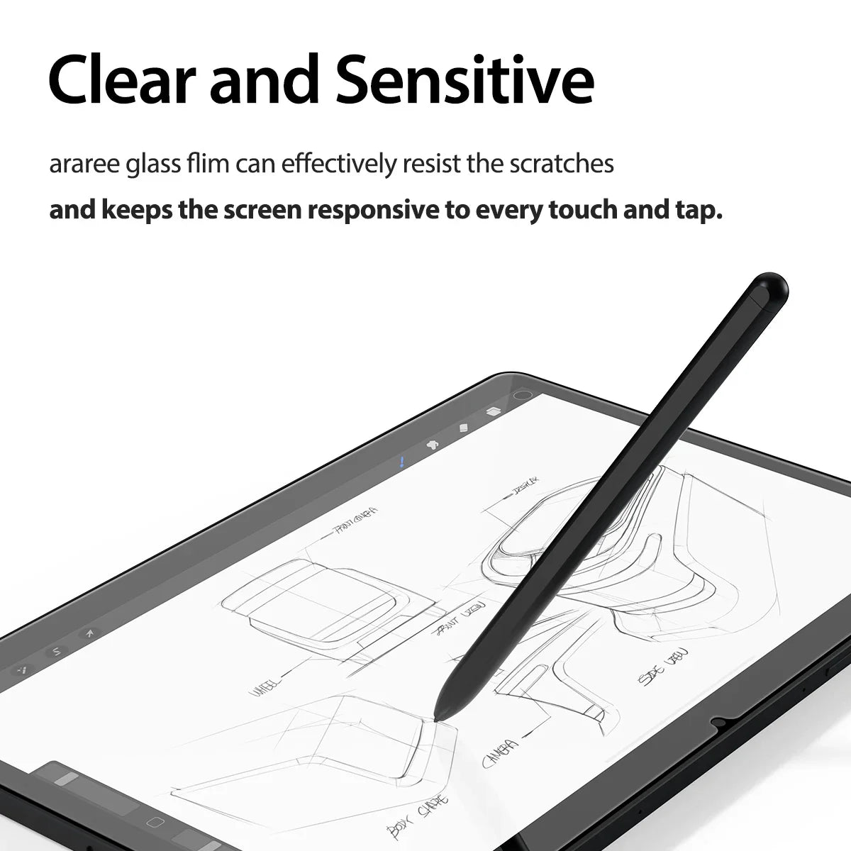 Araree Front Core Glass Screen Protector For Samsung Galaxy Tab S10 Plus / S9 Fe Plus / S9 Plus / S8 Plus / S7 Plus - Clear