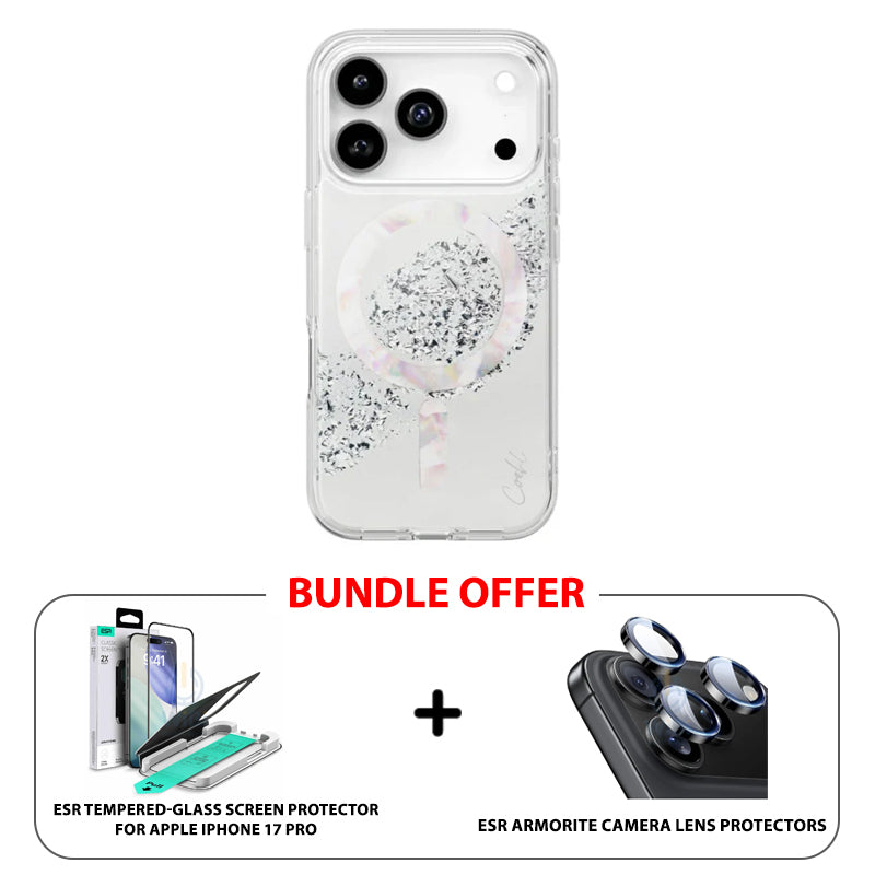 Uniq Coehl Crystelle Magclick Charging Case for Apple iPhone 17 Pro - Sparkling Silver