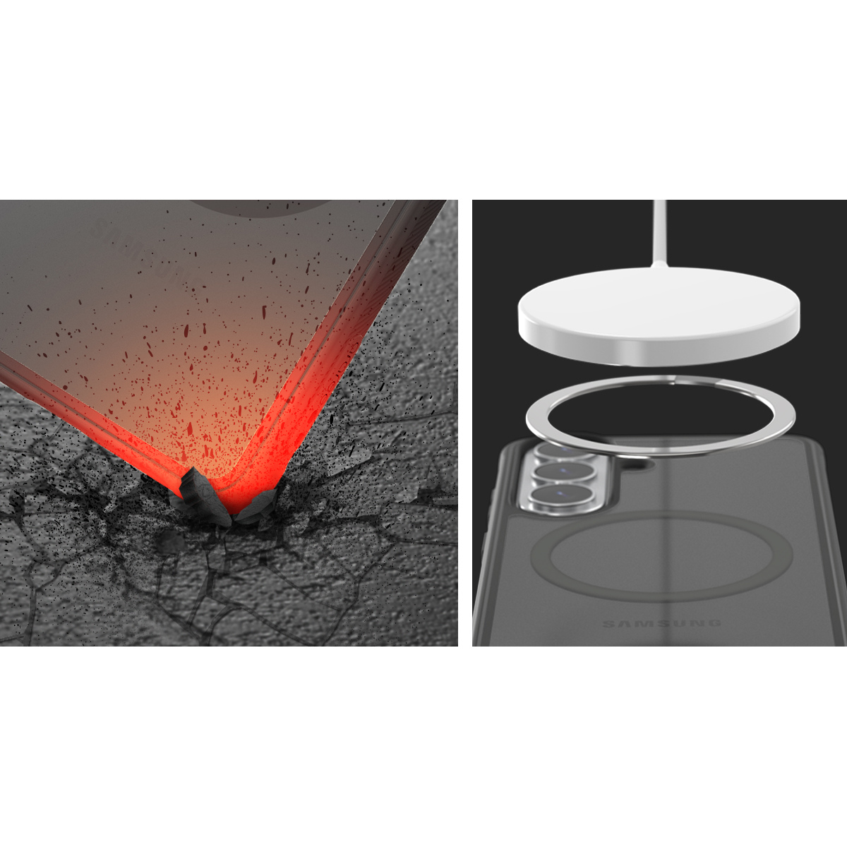 حافظة اراري  ماج سيف حافظة  سامسونج جالكسي  بلس  أرمور أسود