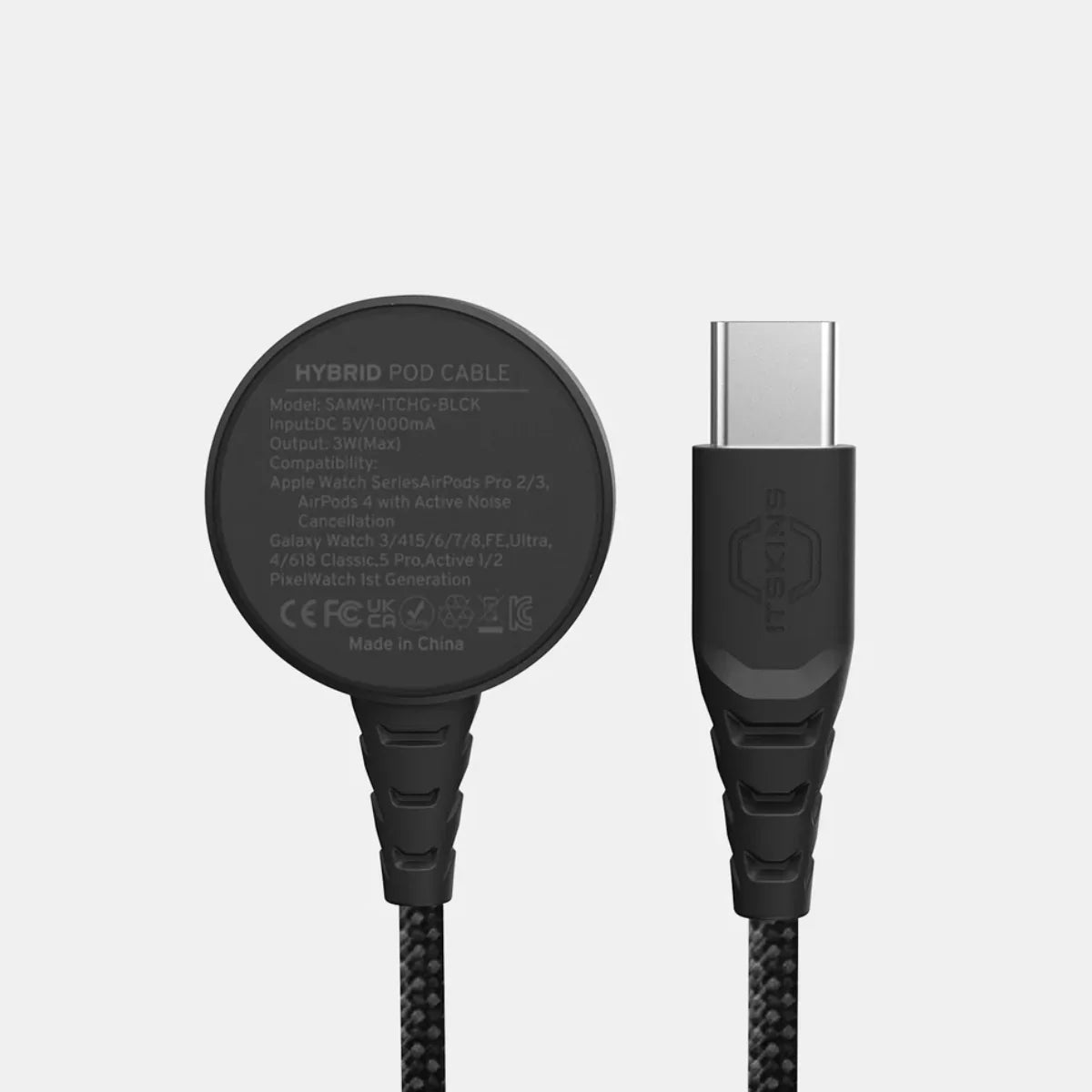 Itskins Hybrid Magnetic Pod Cable to USB-C - Black