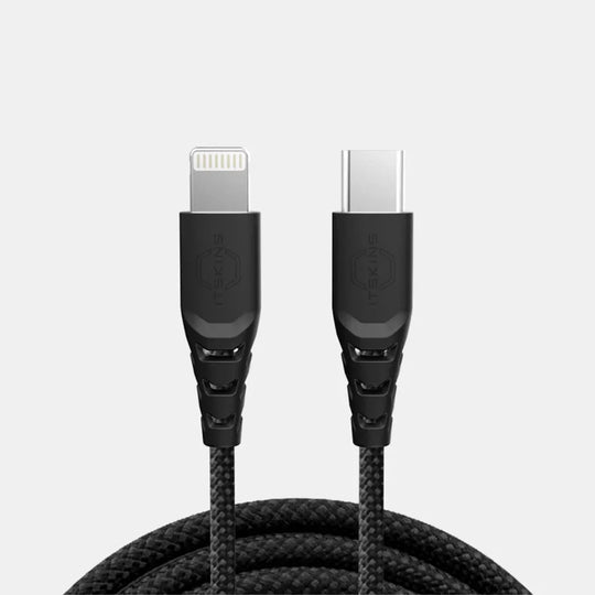 Itskins Hybrid Cable - 27W / USB-C / Lightning / 2 Meter / Black